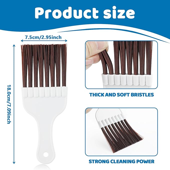 3Pcs Air Conditioner Condenser Fin Cleaning Brush Set, Stainless Steel Ac Fin Comb, Ac Coil Cleaner Brush for Mini Split, Refrigerator Coils, Evaporator