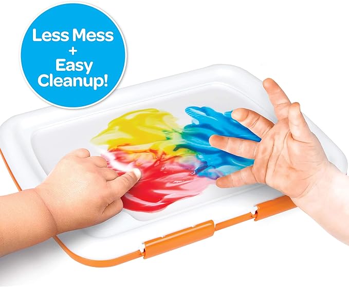 Crayola Mess Free Finger Painting Station – Washable Finger Paint for Toddlers, Essential Easter Basket Stuffers, Spring Arts & Crafts Set, Sensory Activity, Travel Toy, Ages 1+