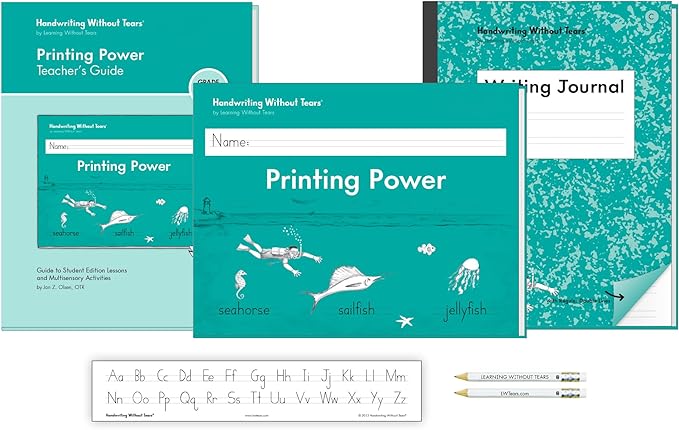 Handwriting Without Tears, 2nd Grade Printing Bundle, Age 7+, 2nd Grade+, Student Edition, Writing Journal & Teacher's Guide, School & Home, Language Arts, Tutoring, Tiny Pencils Included