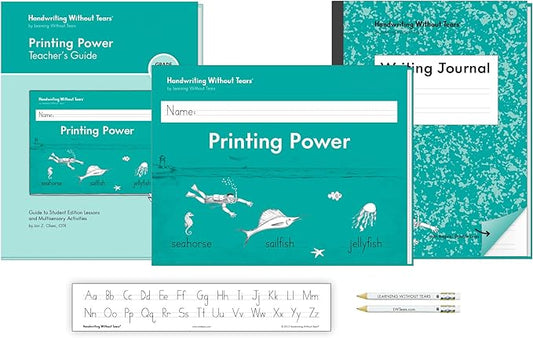 Handwriting Without Tears, 2nd Grade Printing Bundle, Age 7+, 2nd Grade+, Student Edition, Writing Journal & Teacher's Guide, School & Home, Language Arts, Tutoring, Tiny Pencils Included