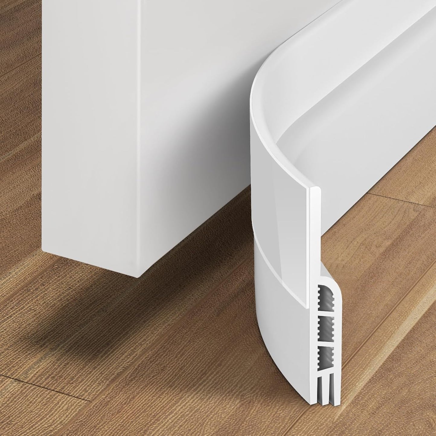 Holikme Door Draft Stopper Under Door Draft Blocker Insulator Doors Sweep Weather Stripping Noise Stopper Strong Adhesive, White