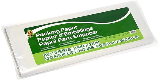 Duck Brand Packing Paper, 24 Inch x 24 Inch Sheets, White (1139951), 120 Count