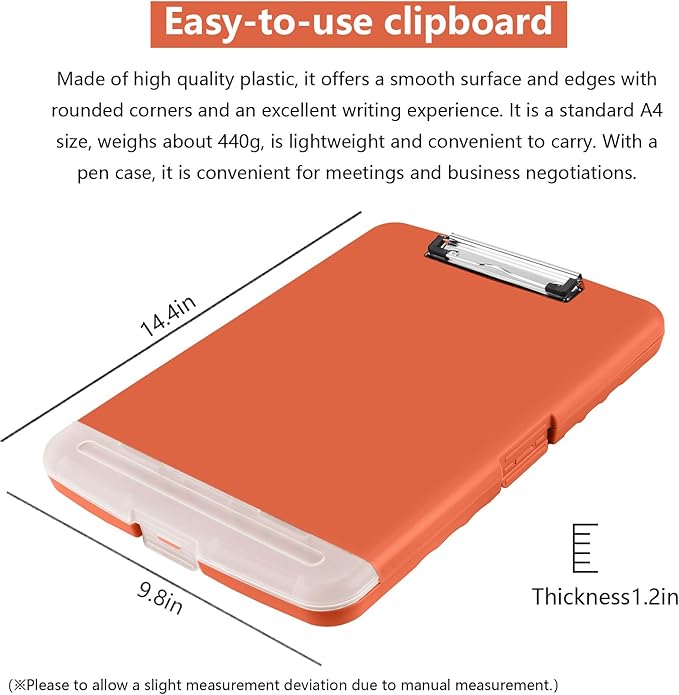 SFLHHDM Plastic Clipboard with Storage, High Capacity Clip Boards 8.5x11 with Storage, Heavy Duty Nursing Clipboards Folder, Cute Clipboard, Letter A4 Size Clipboards with Storage for Teachers, Nurse