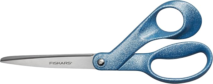 Fiskars Explore Scissors, Design Collection, Glitter Digital Cloud, 8 Inches
