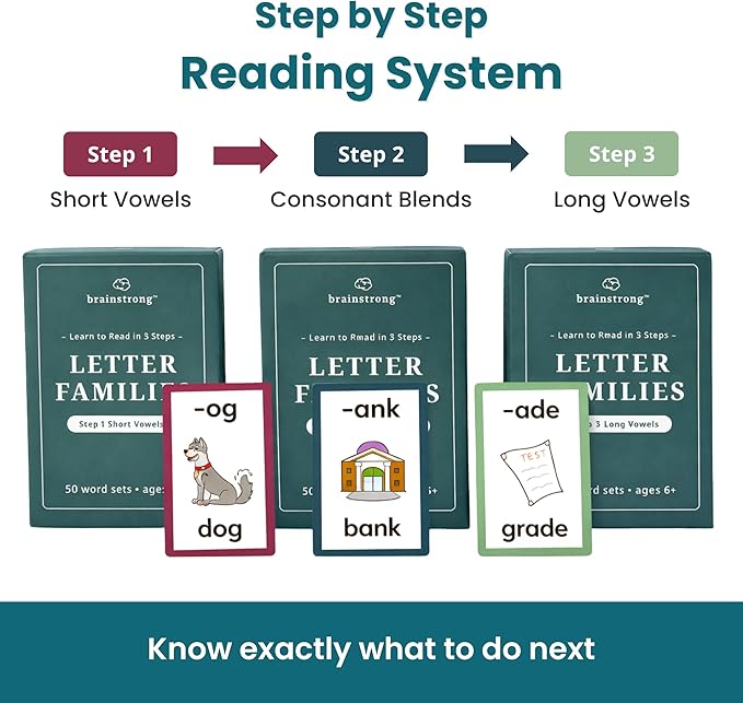 750 Phonics Words | Learn to Read Kindergarten 1st Grade | Reading Mastery Ages 5-8 | Short/Long Vowels & Consonant Blends | Letter Families Premium 3 Box Set