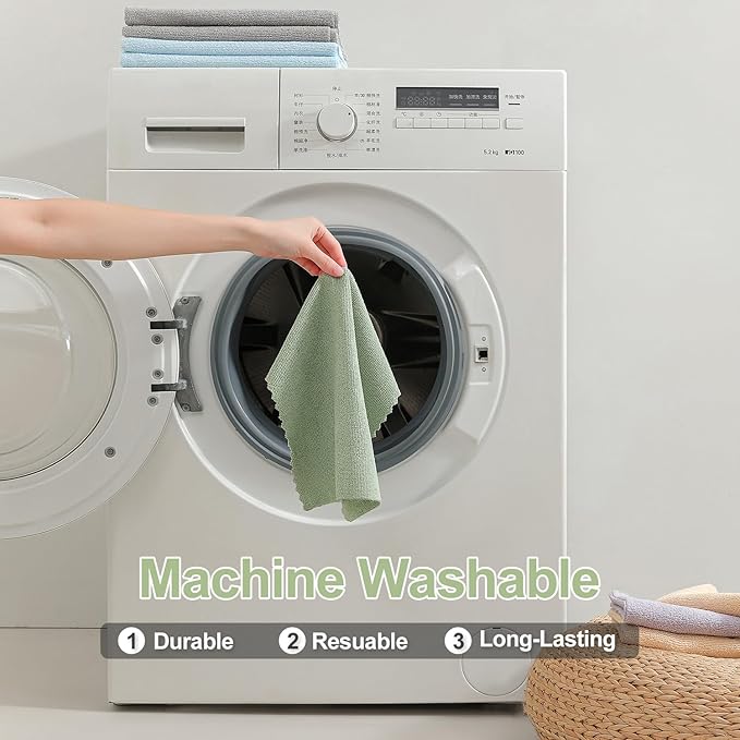 Jessy Home 80 Pack Microfiber Cleaning Cloth Roll Reusable Paper Towels 12"x12" Tear Away Cloth, Microfiber Towels for Cars, Wash Cloths, Lint Free Rags for House, Kitchen,Window,Cleaning Supplies