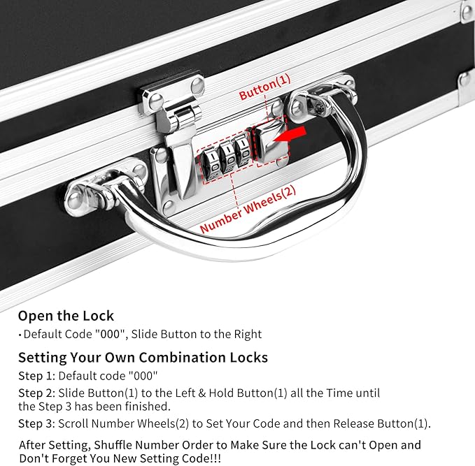 Clipboard with Storage Combination Lock Briefcase Clipboards Heavy Duty Box Metal Aluminum with Handle, Storage Clipboard Maximum Security, External & Built-in Clip Boards (Upgrade)