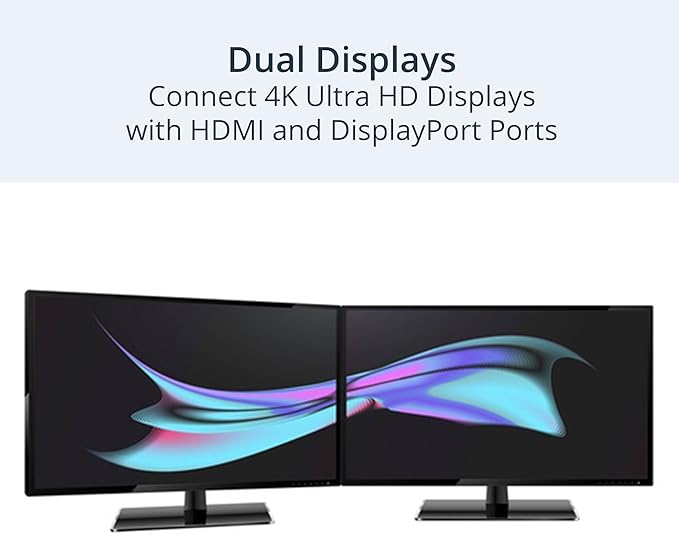 StarTech.com USB-C & USB-A Dock - Dual Monitor 4K 60Hz Dock DisplayPort + HDMI - Hybrid USB 3.0 Docking Station for USB-C/USB-A Laptops - 6x USB Type-A, GbE - USB 3.1 Gen 1 - Mac/Windows (DK30A2DH)