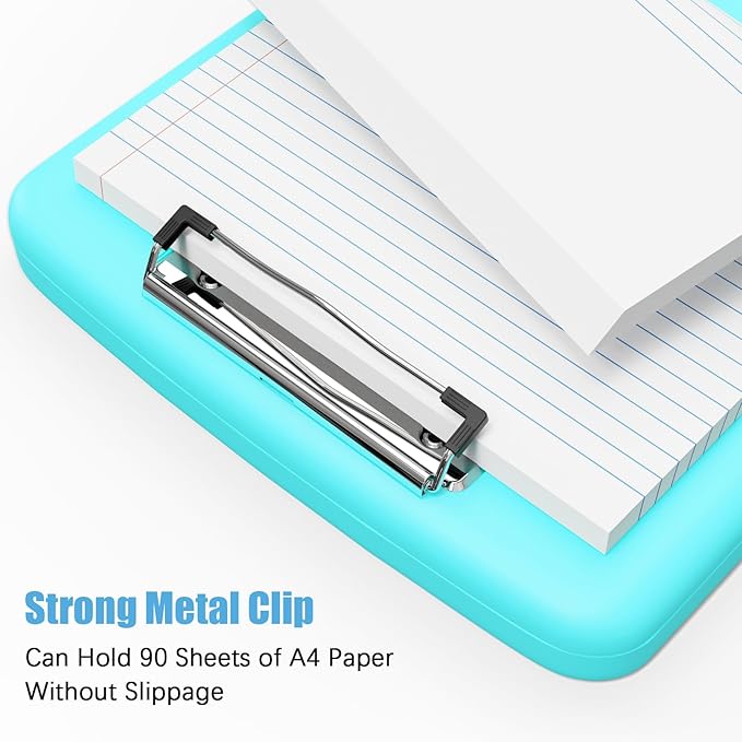 Hongri Clipboard with Storage with Pen Holder, Folder Nursing Clip Board 8.5 x 11 Foilo-Side Opening, High Capacity, Light Weight for Teachers, Classroom. Size 14 x 9.6 x 1.2 in(Light Green)