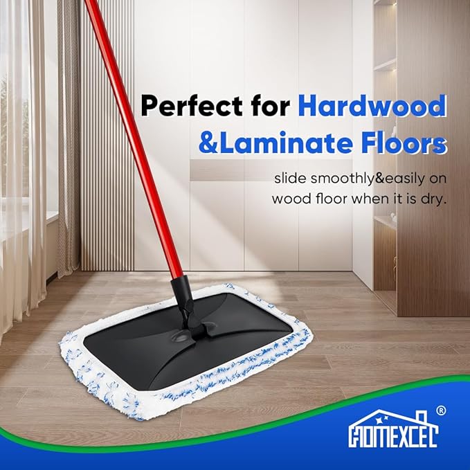 HOMEXCEL Reusable Microfiber Mop Pads Refills 15x8 Inches-Hardwood Floor Mop Head Pads Work Wet and Dry-4 Pack