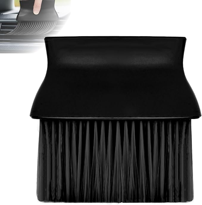 Car Interior Brush, Automotive Interior Dusting Brush, Car Interior Cleaning Brush, Bristles Detailing Brush Dusting for Car Interior, Dashboard, Air Conditioner Vents, Leather, Computer (Black)