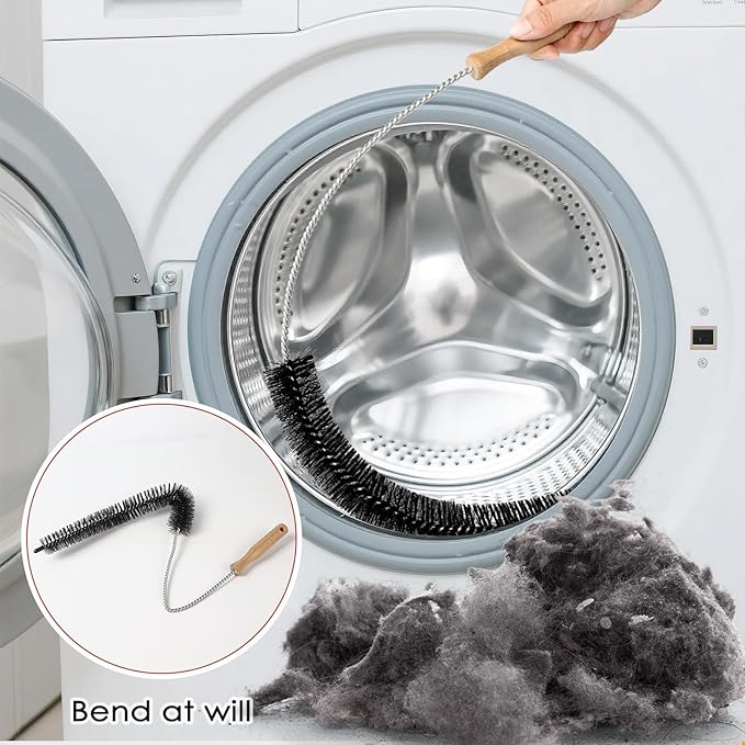 Dryer Vent Cleaner Kit, 2 Pack Dryer Lint Brush, 30 Inch Long Flexible Lint Remover, Refrigerator Coil Cleaning Brush, Home Essentials (Short-Style)
