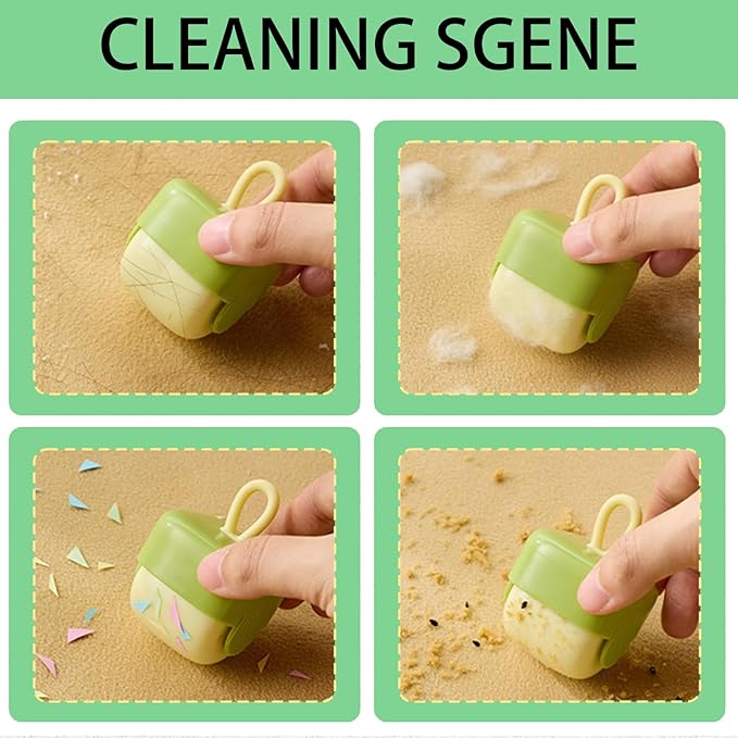 2-Pack Mini Lint Remover Roller - Washable Gel Roller for Reusable Pet Hair Removal on Clothing,Furniture and Carpets (Green & Beige)