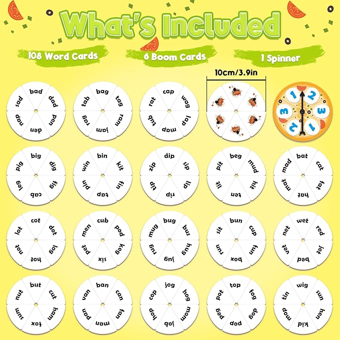 CVC Word Games,Phonics Games,CVC Flash Cards,Speech Therapy Toys for Toddlers Kids,Learn to Read,Reading Learning Sight Word Games,Kindergarten Preschool Learning Activities Educational Toy