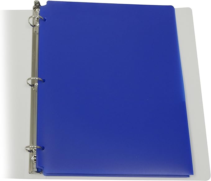 C-Line Two-Pocket Heavyweight Poly Portfolio Folder, 3-Hole Punch, 11 X 8.5, Blue, 25/Box (Pack of 2)