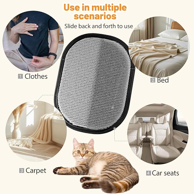 Five-Finger Electrostatic Pet Hair Remover Glove, Reusable Washable Magic Brush Pet Hair Remover Tool for Laundry, Couch, Carpet, Car Seat (2pcs)