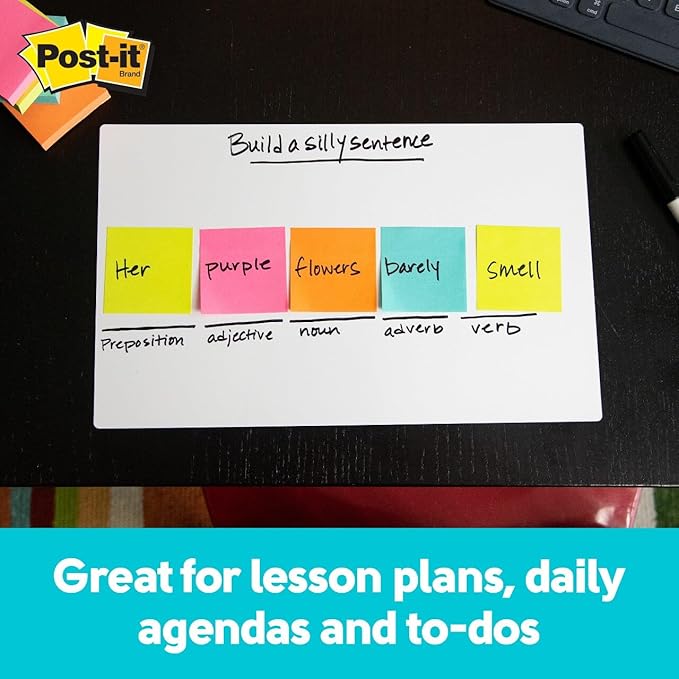 Post-it Dry Erase Sheets, 7 in x 11.3 in, 30 Sheets, Sticks Securely and Removes Cleanly (DEFSHEETS-30PK)