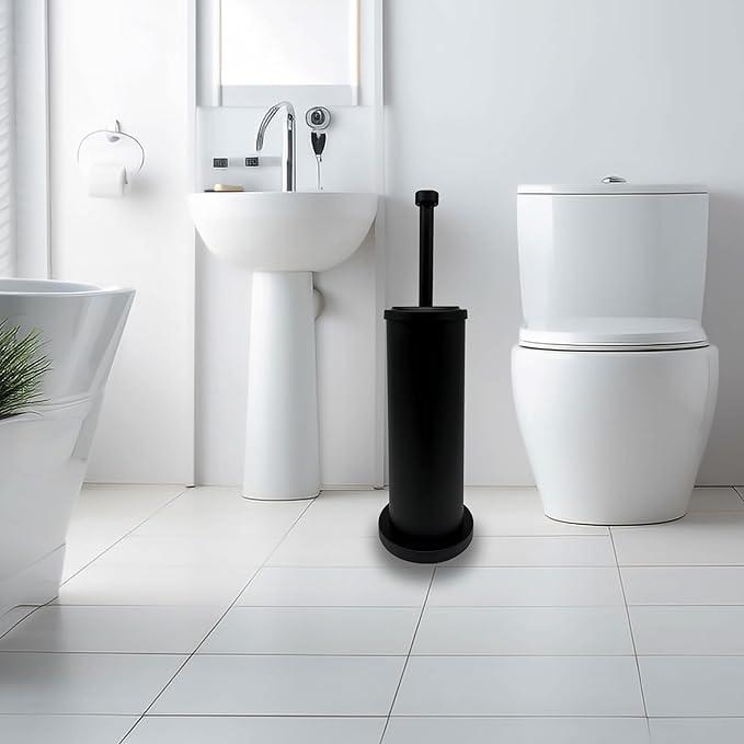 Matte Black Toilet Bowl Brush with Holder, Durable Bathroom Cleaning Tool, Modern Design for Easy Toilet Maintenance, Bathroom Cleaner Brush for Efficient Cleaning and Hygiene