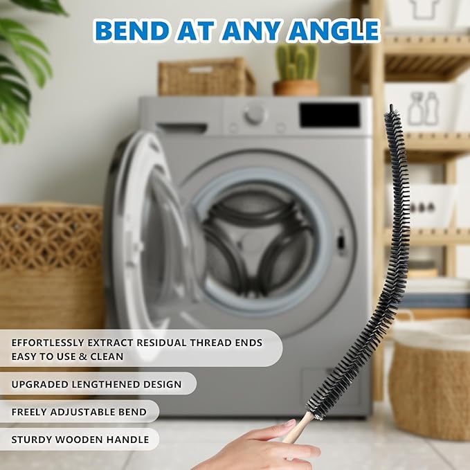 Full-Bristle Dryer Vent Cleaner Brush, Dryer Lint Brush and Lint Removal Tool for Trap and Duct, 27.95 Inches, Flexible for Deep Cleaning to Remove Pet Hair & Lint and Improve Efficiency