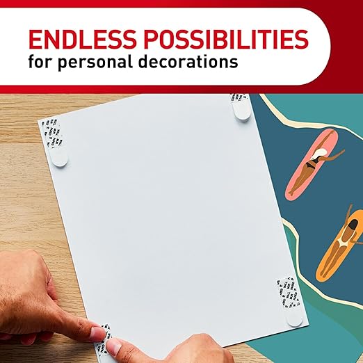 Command Poster Strips Value Pack, 60 Strips Damage-Free Poster Hangers, No Tools Requried, Great for Home, Room, Wall, Office, and Dorm Decor, White Adhesive