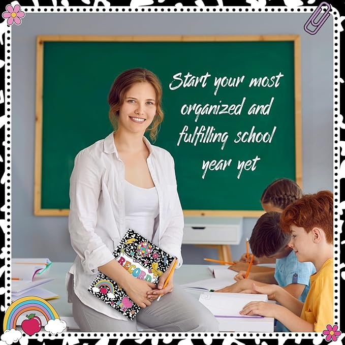 Fuyoooo Teacher Record Book Teacher Grade Book 2026-2027 Spiral Bound Composition Record Class Planner 2026 Gradebook Office Favors for Classroom Attendance Decoration Double Sided Color Printing
