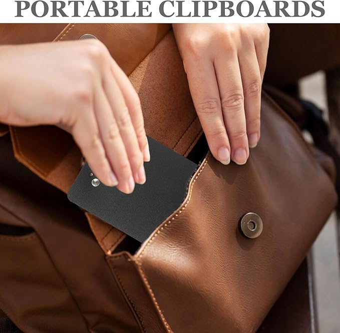 6 Pack Small Clipboards, Black Mini Clipboards 4x6, Plastic A6 Size Black Clipboard, Mini Clipboard with Retaining Clips, Memo Notepads Pocket Size for Classroom Restaurants Office Appreciation Gifts