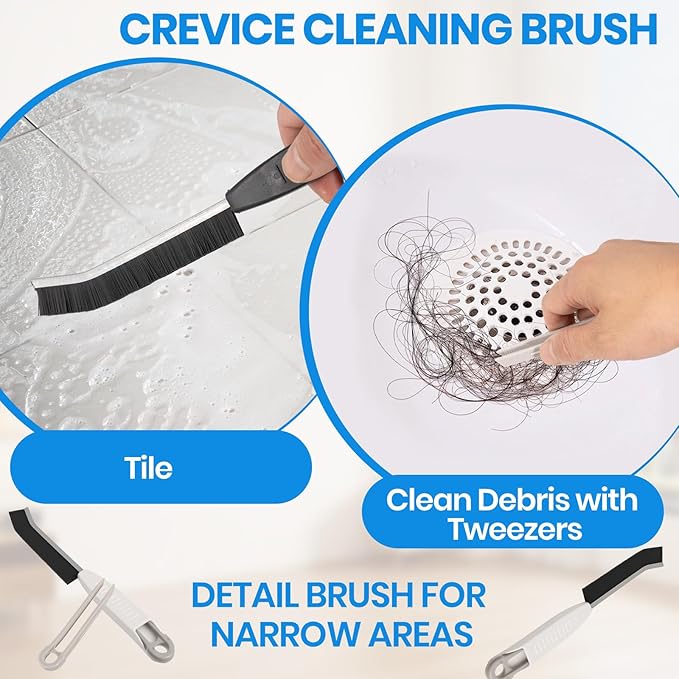 Dryer Lint Trap Cleaning Brush Set, Dryer Vent Cleaner Kit with Refrigerator Condenser Coil Brush, 2 Gap Brushes and 2 Pliers for Home