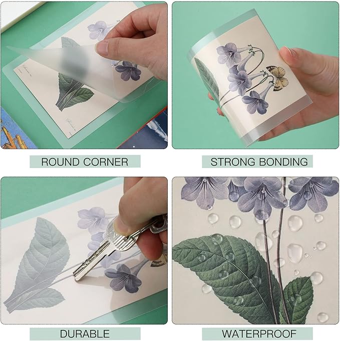 400 Pack Clear Thermal Laminating Pouches 3mil Laminating Sheets Plastic Paper Laminator Pouches, 9 x 11.5'', 5 x 7'', 4 x 6'', 2.2 x 3.7''