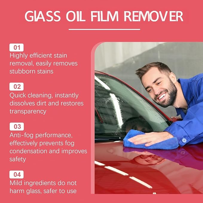 2 Pcs Glass Oil Film Remover for Car,Automotive Glass Cleaner Oil Film Cleaning Brush for Car Windshields,Automotive OilFilm Cleaning Remover,Improve Driving Visibility for Safe Driving