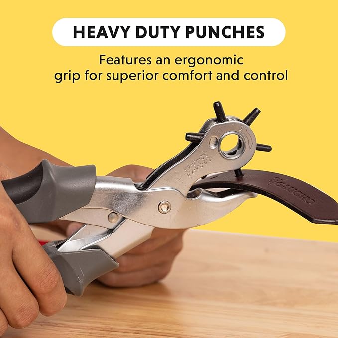 General Tools Revolving Punch Pliers 73 - 6 Multi-Hole Sizes For Leather, Rubber, & Plastic - Hobbies & Crafts