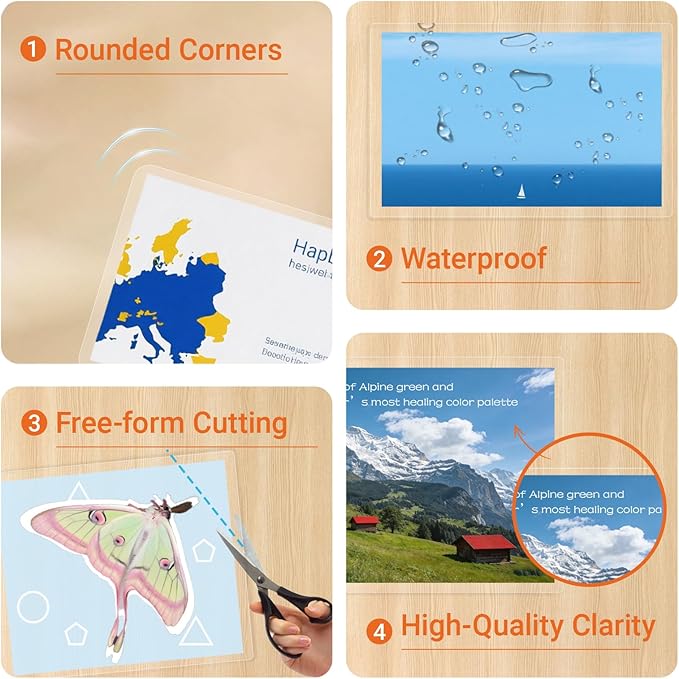 Binditek 5 Mil Thermal Laminating Pouches, 200 Pack, Assorted Sizes, Ultra Clear — Letter 9x11.5, Photo 4.3x6.3, ID 2.5x4.25