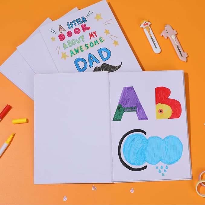 12 Pack Hardcover Blank Book,7x10 Inch Unlined Sketchbook Journal - 18 Sheets/36 Pages Each, Bulk Pack of White Hardcover Blank Books for Writing, Drawing Make Your Own Book, Multi-Purpose for Students & Adults