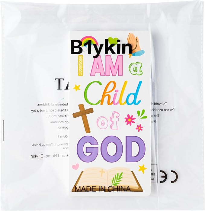 B1ykin Cute Sticky Notes Set - I Am A Child of God Self-Stick Notes Pad, 550 Sheets Writing Memo Pages Sticky Notepad for Teacher Appreciation Gift, School Office Party Favors Supplies (Bible)