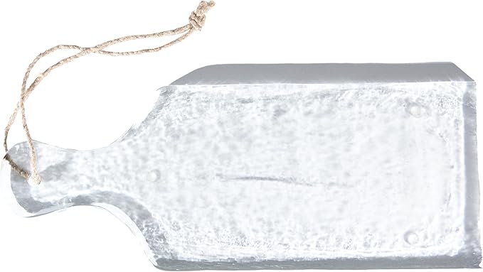Bloomingville Textured Glass Cheese and Serving Board with Handle and Jute Tie