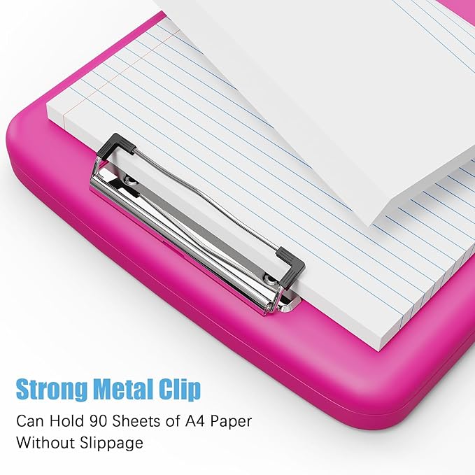 Hongri Clipboard with Storage with Pen Holder, Folder Nursing Clip Board 8.5 x 11 Foilo-Side Opening, High Capacity, Light Weight for Teachers, Classroom. Size 14 x 9.6 x 1.2 in(Red)