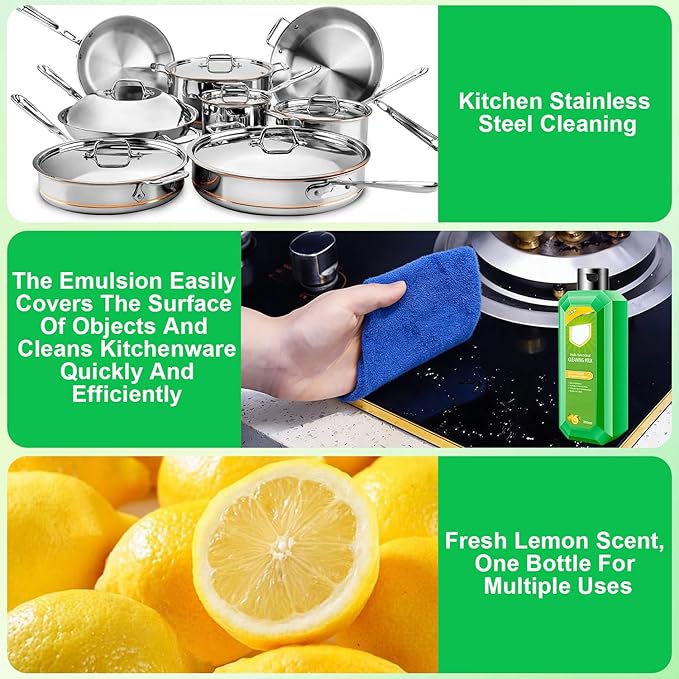 Cleaning Milk House Cleaner, Powerful Multifunctional Concentrated Cleansing Lotion, Multi Functional Effective Cleaning Milk for Household Kitchen to Heavy Oil Stains - 10.6 Fl oz