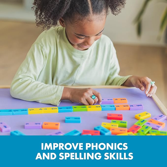 Educational Insights Phonics Dominoes Blends & Digraphs - First Grade Classroom Must Haves, Elementary Literacy Materials for Centers or Homeschool, Phonics Games, Learning to Read for Kids Ages 6+