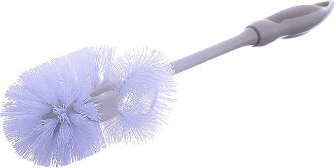 Toilet Bowl Brushes with Lip Beige, Multi Pack Toilet Brush Scrub Under Rim, Bathroom Cleaner Scrubber, Heavy Duty Bristles Scrub Brush (2)