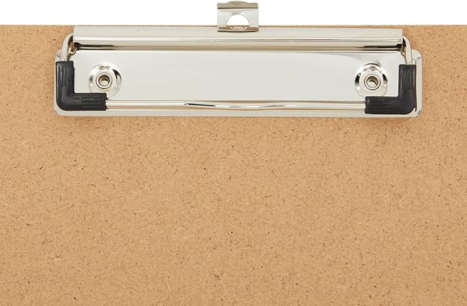 Juvale Clipboard - 11.5 x 17.4 in, Brown MDF, 4-Pack - Wood Clipboard Set with Low-Profile Metal Clip & Retractable Hook - Oversized & Portable for Drafting Board & Sketch Board Use