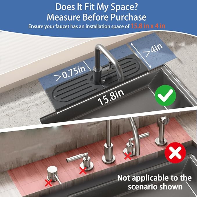 Fast Drying Kitchen Sink Splash Guard, Durable Stone Kitchen Faucet Mat, Water Absorbing Stone Tray for Sink, Diatomite Faucet Mat for Kitchen Sink, Stone Drying Mat for Kitchen and Bathroom Counter