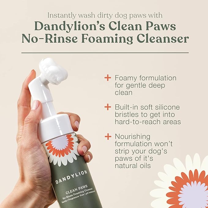 Dandylion Daily Grooming Kit - Clean Paws + Fresh Coat Bundle – No‑Rinse Paw Cleaner & Waterless Coat Spray