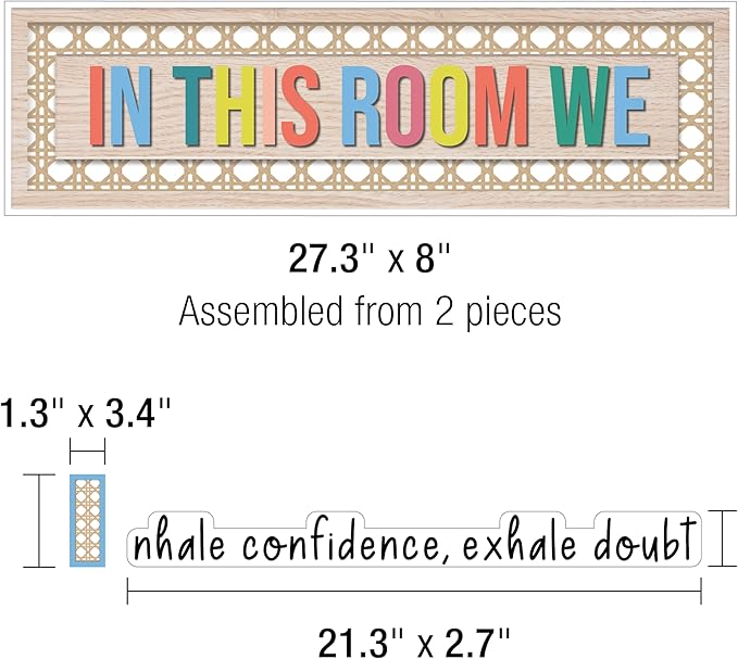 Carson Dellosa True to You 62-Piece In This Room We Thrive Bulletin Board Set, Motivational Bulletin Board Set With Positive Sayings for Growth Mindset Bulletin Board and Classroom Décor