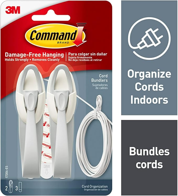 3M 17304 Command Cord Bundlers 4 Pack (8 Bundlers)