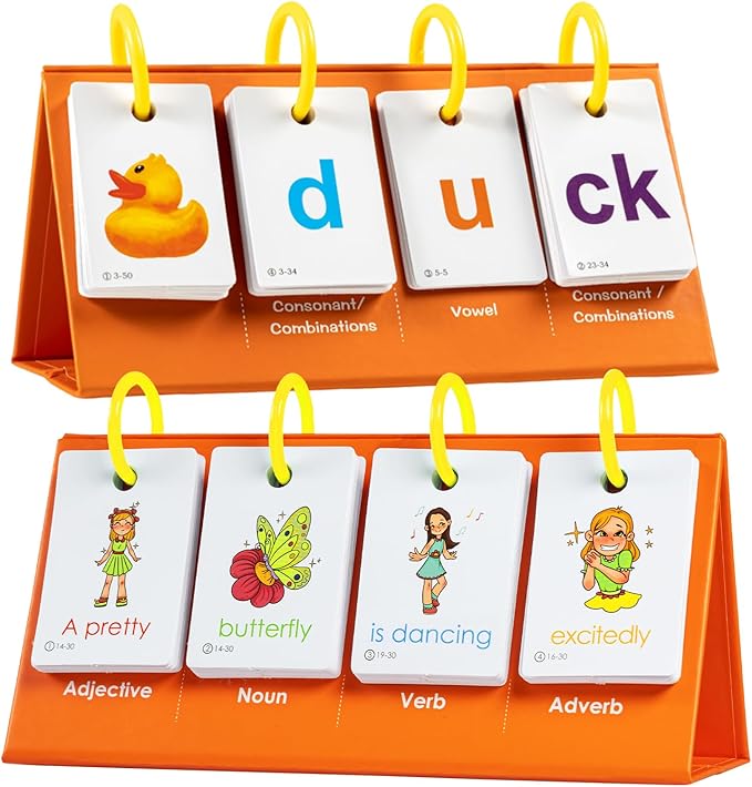 Phonics Flash Cards Sentence Building for Kids, Learn to Read Sight Words Phonics Flashcads, Special Education Homeschool Classroom Supplies