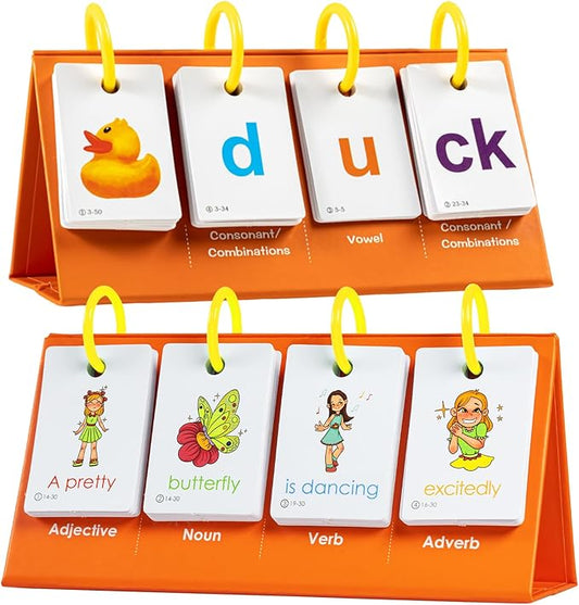 Phonics Flash Cards Sentence Building for Kids, Learn to Read Sight Words Phonics Flashcads, Special Education Homeschool Classroom Supplies