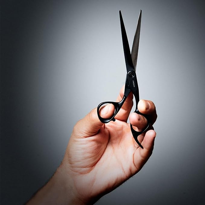 Fromm Professional Dare 5.75" Precision Slide & Point Hair Cutting Shears in Matte Black Japanese Steel Scissors with Semi-Convex Blade for Expert Salon Stylists