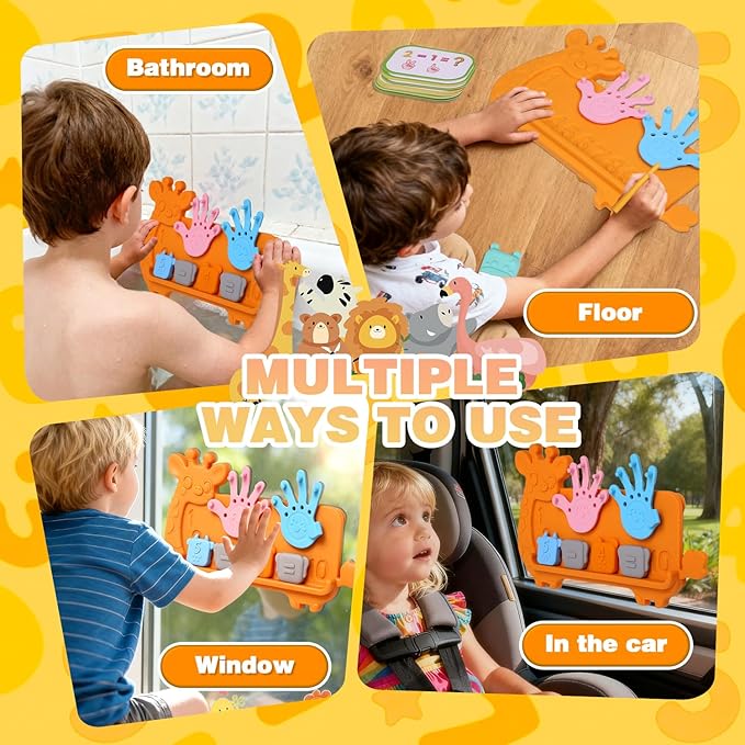 Preschool Learning Math Toy for Toddlers, Silicone Counting Board with Number Tracing | Montessori Educational Math Manipulatives Number Counting Blocks for 3 Year+ Boys Girls Gifts
