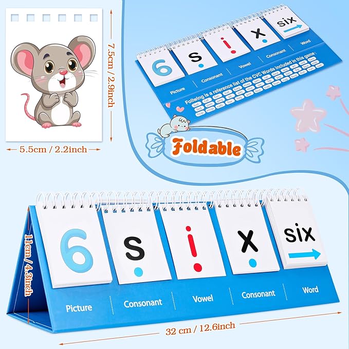 CVC Words Games First Grade Classroom Must Haves, Phonics Games for Kindergarten First 2nd Grade, Sight Words Flash Cards Spelling Reading Preschool Learning Games Spelling Educational Toy Gifts