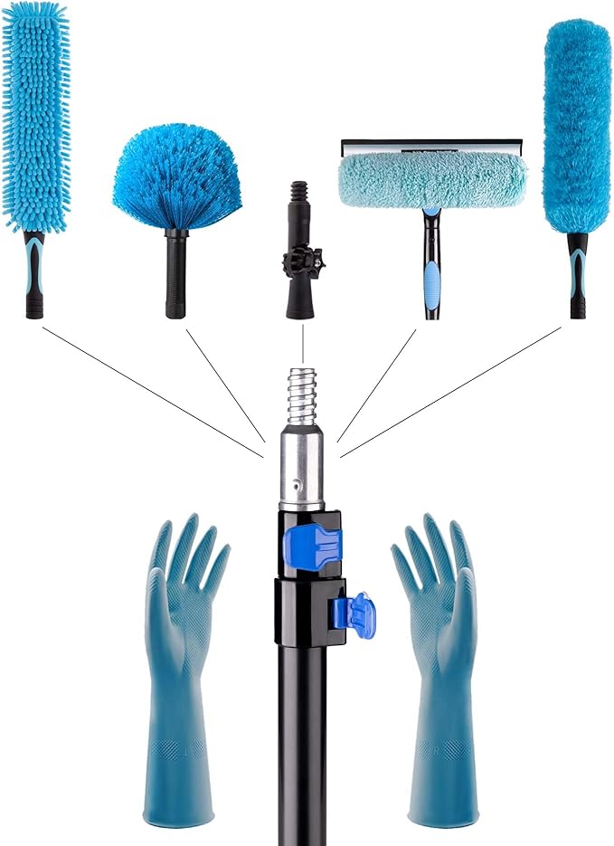 Ceiling Fan Cleaner Duster with Telescopic Extension Pole (8ft)