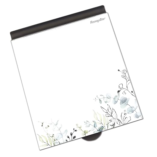ECR4Kids MessageStor Dry-Erase Glass Board Memo Station, Desk Organizer, Botanical (Pack of 4)